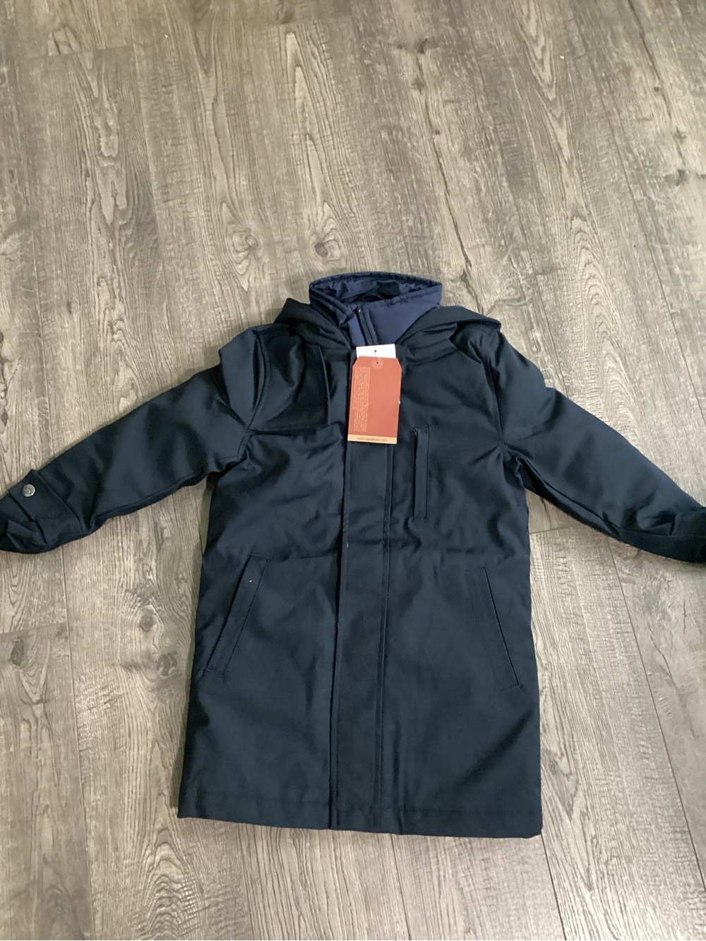 Appaman Boys Navy Blue 3-in-1 Hooded Coat Size 6 Layered Winter Jacket new